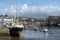 River Seiont at low tide,next to Caernarfon Castle,North Wales,United Kingdom