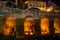 River side at tiflis sulphur baths at night