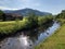 The river Sihl or Sihl Fluss before the artificial lake Sihlsee, Studen - Canton of Schwyz, Switzerland