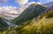 The river snaking through the mountains