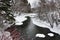 River in snowy forest