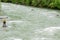 River speleo rescuer in canoe race