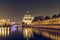 River Spree with Friedrichs Bridge and Berlin Cathedral by night