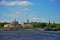 The river station and the dome of Assumption Cathedral in Tver city, Russia