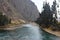 River through steep mountainous terrain