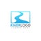 river stream flowing shape vector logo design