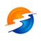 River Stream Modern Circular Symbol Logo Design