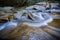 River stream swirls over rocks in Pisgah Forest, NC