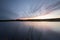 River in sweden in sunset after a late summers day