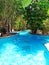 River Swimming pool among green plants in Spain