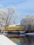 River Sysa and snowy trees in winter , Lithuania