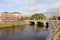 River Taff and bridge in Cardiff, Wales, UK