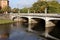 River Taff and bridge in Cardiff, Wales, UK