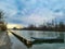 The river TamiÅ¡ in the part that flows through Pancevo, the water level of the river is elevated.Pancevo,Srbija.