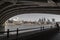 The River Thames under Blackfriars Bridge with St Paul Cathedral, famous and recognizable religious sight of London in England, UK