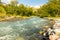 River in the Tian Shan mountains in the spring