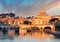 River Tiber, Ponte Sant Angelo and St. Peter\'s Basilica