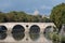 River Tiber and sisto bridge with St Peters behind Rome