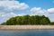 River and trees with beautiful clouds