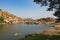 River Tungabhadra flowing through boulder strewn landscape of Hampi