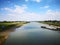 The river under the autumn sky