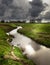 River under a very heavy sky