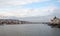 River view of budapest with historic buildings on both sides of the danube with Margaret bridge and island in the distance