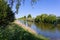 River view in the fens on a sunny springtime day