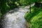 River vilnele in Vilnius old city on spring