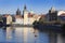 River Vltava and city of Prague. Europe.
