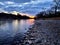 River water reflection sunset dusk cloudy rain thunder