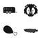 River, water, tourism and other web icon in black style.smoked, fish, husk, icons in set collection.