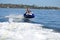 River water tubing skiing teen boy