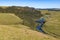 River with waterfall, Farm field and Araucaria forest