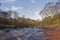 The River West Water running swiftly down river from the Pirners Brig Bridge and Gorge at Glen Lethnot.