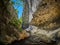 River in a wild gorge. Cheile Banitei Gorge, Romania