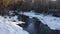 river winter forest background.