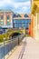 River Witham passes old brick buildings in central Lincoln, England