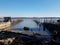 River and wood piers and wood debris in Alexandria, Virginia