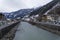 River Ziller flowing through the ski resort Zell am Ziller, Tyrol, Austria