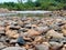 Riverbank, river, stones, nature, green