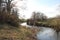 Riverbank scene on  a sunny afternoon in Scotland