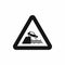 Riverbank traffic sign icon, simple style
