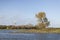 Riverbank and wide view of Dutch waterway