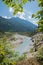 Riverbed of Isar river, bavarian wilderness and riparian zone