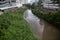 Riverbed sewage channel