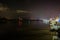 Riverfront board walk scenes in wilmington nc at night