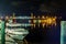 Riverfront board walk scenes in wilmington nc at night