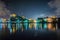 Riverfront board walk scenes in wilmington nc at night