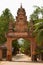 A riverside Buddhist temple entrance of Kampot, Cambodia